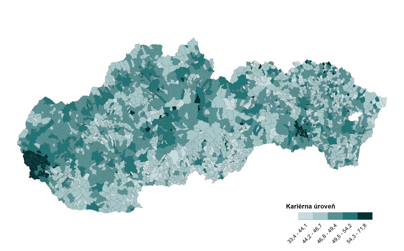  Indikátor kariérnej úrovne v obciach